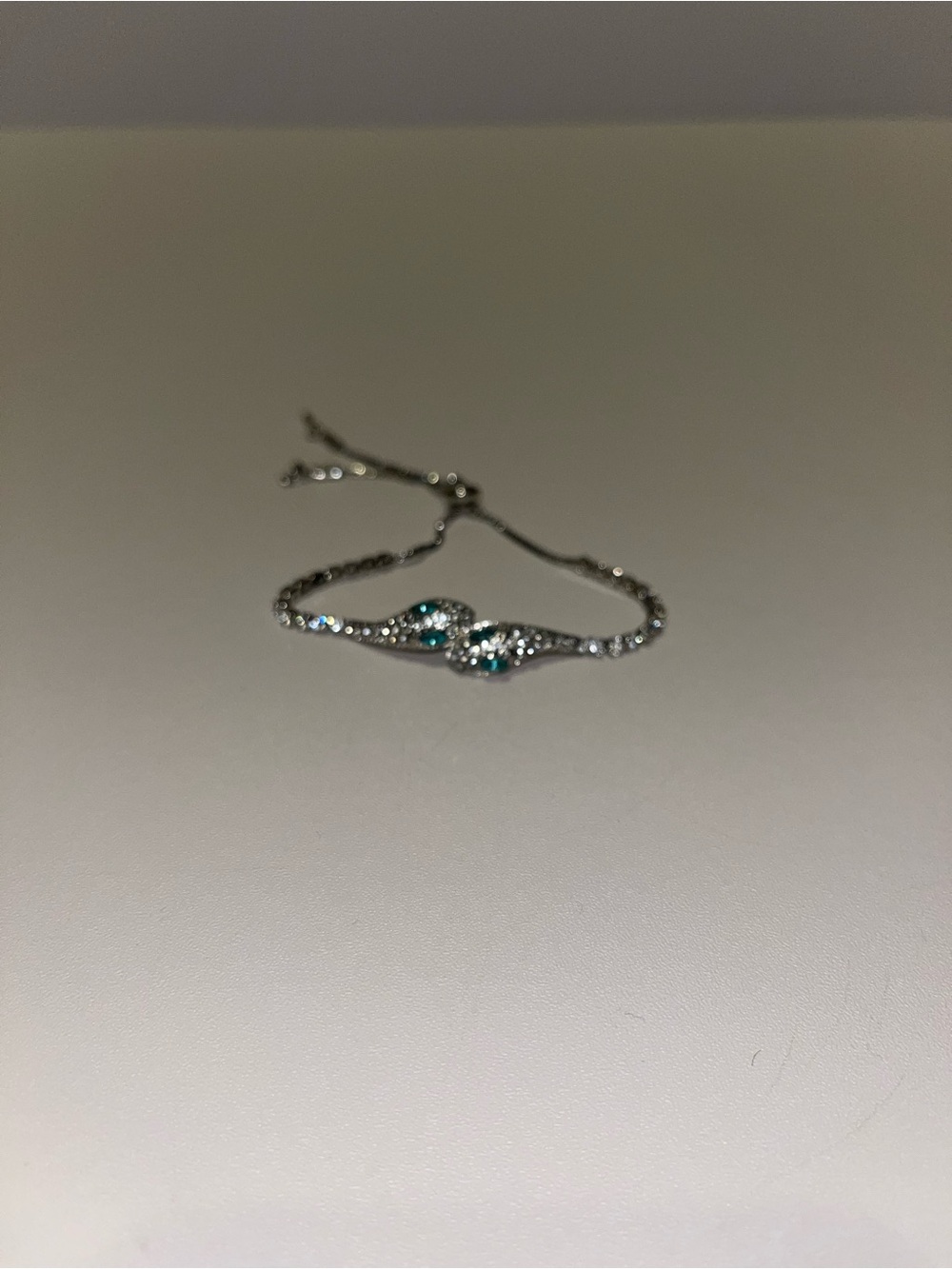 Sterling Silver Teal Crystal Bracelet - Elegant Women's Jewelry